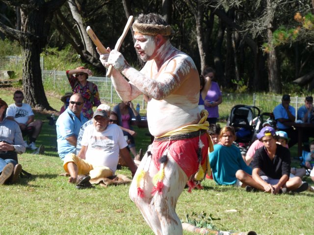 Tribal incarnation at Appin Massacre Memorial 